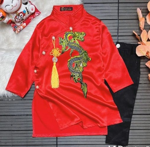 Áo Dài Nam Rồng Thêu
