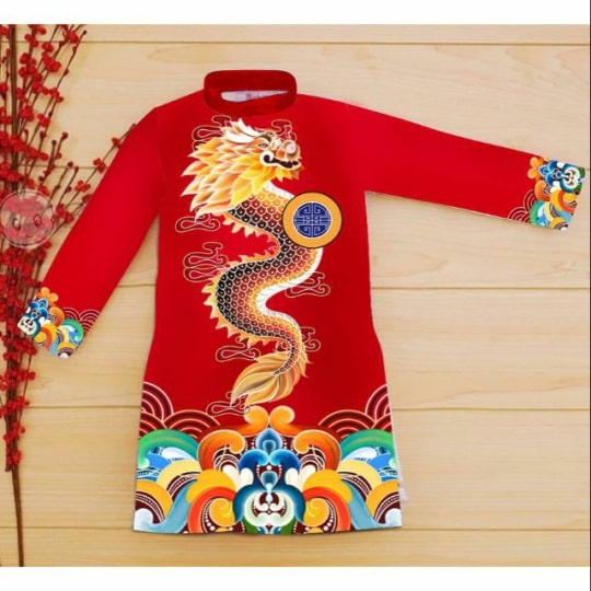 Áo Dài Đỏ Rồng Bé Trai