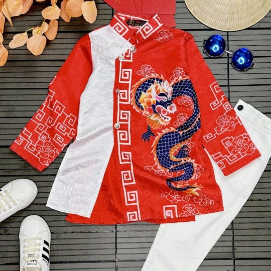 Áo Dài Rông Xanh Dương