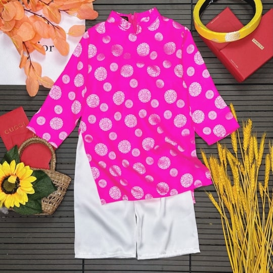 SET Áo Dài Bé Gái Đồng Tiền - Ảnh 3