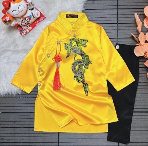 Áo Dài Nam Rồng Thêu - Ảnh 3