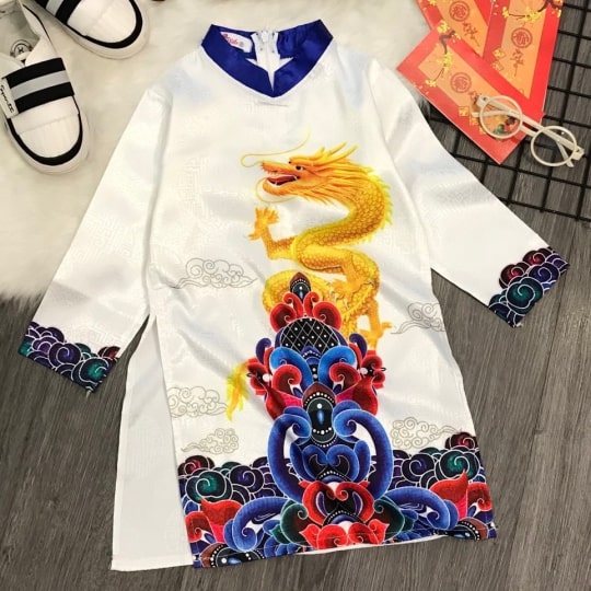 Áo Dài Đỏ Rông Vàng