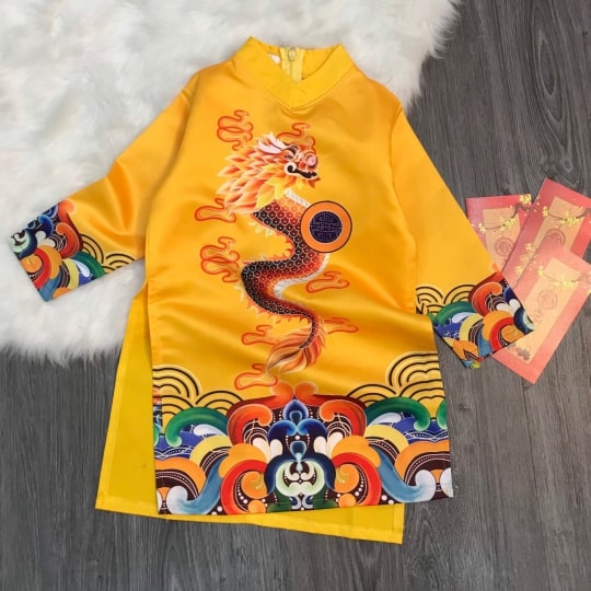 Áo Dài Đỏ Rồng Bé Trai - Ảnh 4