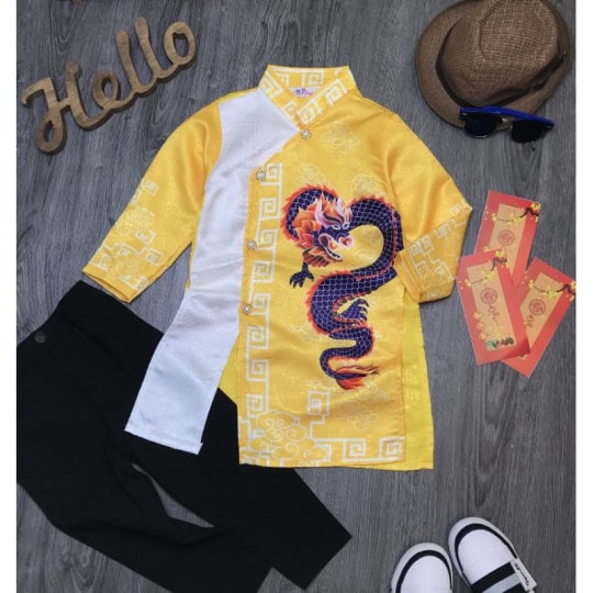 Áo Dài Rông Xanh Dương - Ảnh 4