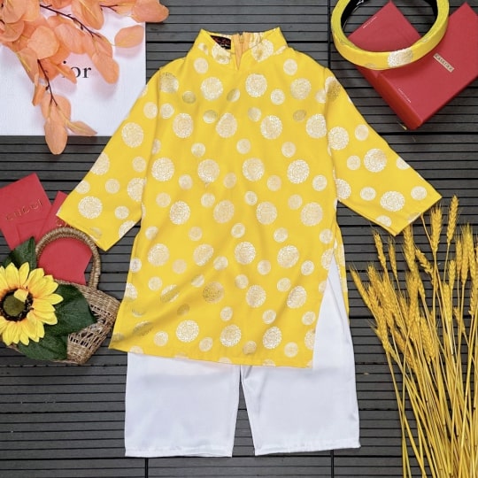 SET Áo Dài Bé Gái Đồng Tiền - Ảnh 2