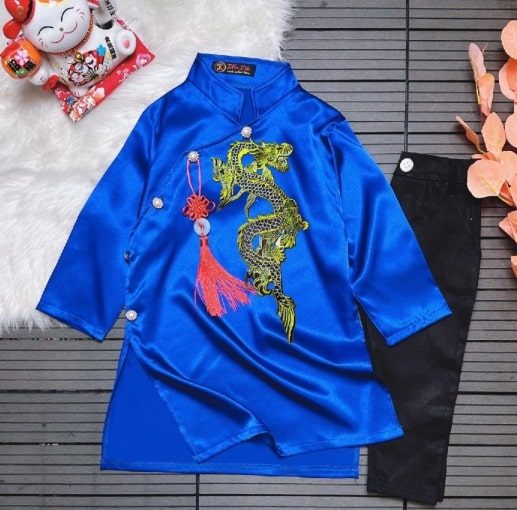 Áo Dài Nam Rồng Thêu - Ảnh 2