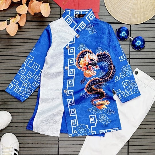 Áo Dài Rông Xanh Dương - Ảnh 3