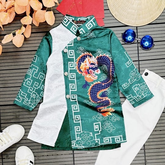 Áo Dài Rông Xanh Dương - Ảnh 2