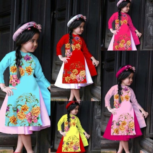 Áo Dài Hoa Mẫu Đơn