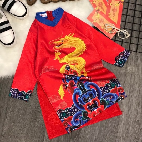 Áo Dài Đỏ Rông Vàng - Ảnh 3